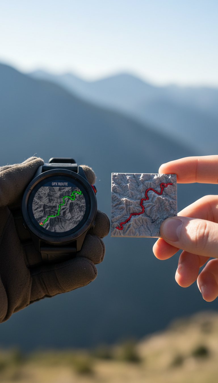 GPS watch next to a miniature terrain tile