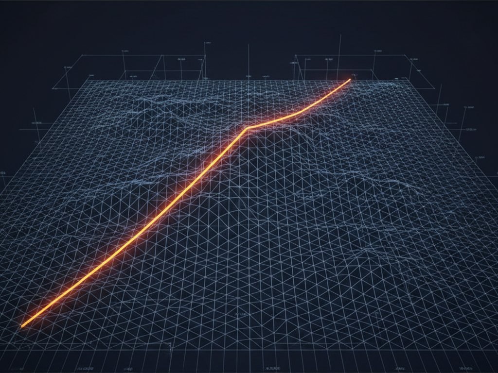3D wireframe preview of your trail on its terrain